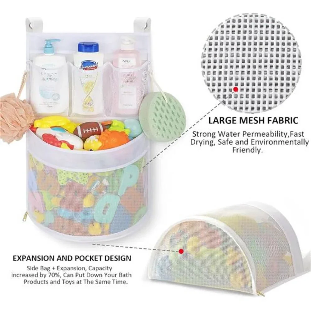 Baby Bath Toy Organizer, quick drying， and mould proof, Multiple-Suspension